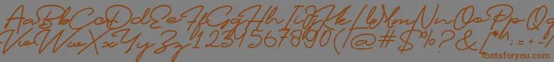Шрифт Profiles Font – коричневые шрифты на сером фоне
