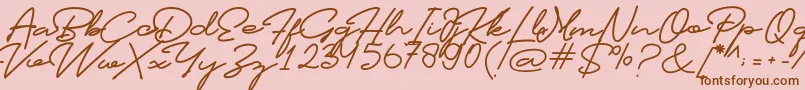 Profiles Font Font – Brown Fonts on Pink Background