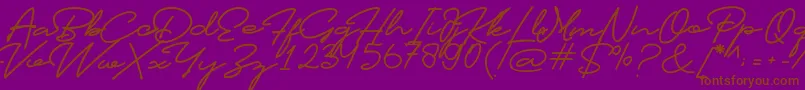 Profiles Font Font – Brown Fonts on Purple Background