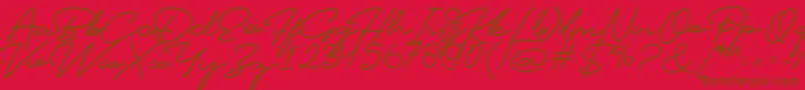 Profiles Font Font – Brown Fonts on Red Background