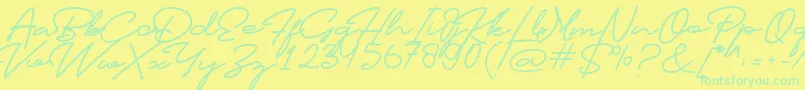 Profiles Font Font – Green Fonts on Yellow Background