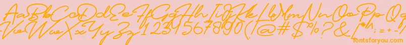Profiles Font Font – Orange Fonts on Pink Background