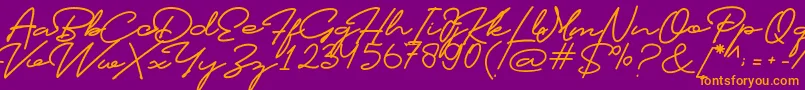 Profiles Font Font – Orange Fonts on Purple Background