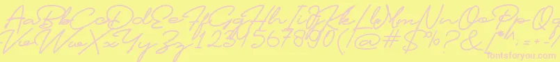 Profiles Font Font – Pink Fonts on Yellow Background