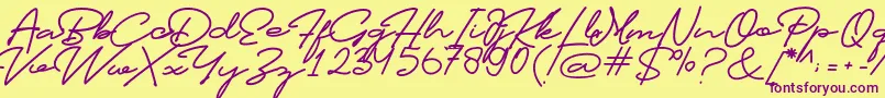 Police Profiles Font – polices violettes sur fond jaune