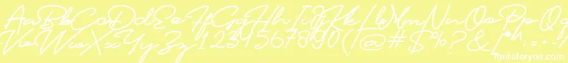 Шрифт Profiles Font – белые шрифты на жёлтом фоне