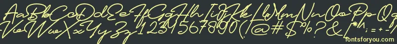 Profiles Font-Schriftart – Gelbe Schriften auf schwarzem Hintergrund