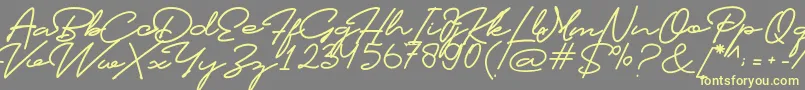 Profiles Font Font – Yellow Fonts on Gray Background