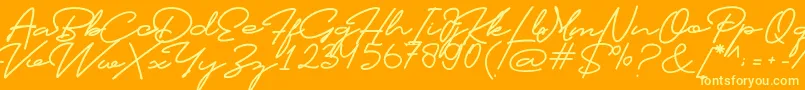 Profiles Font Font – Yellow Fonts on Orange Background