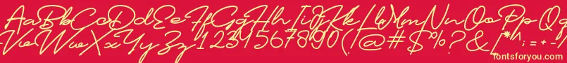 Profiles Font Font – Yellow Fonts on Red Background