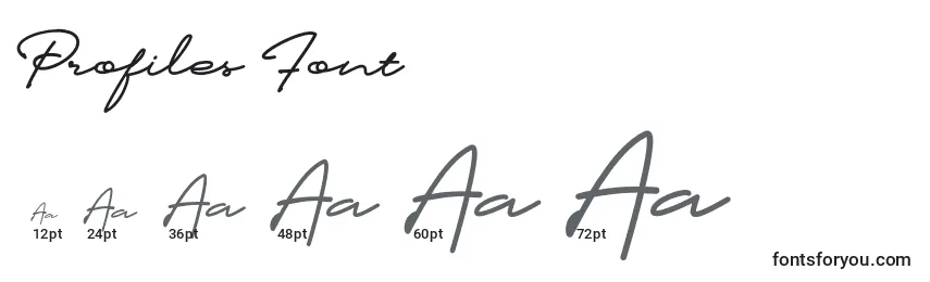 Размеры шрифта Profiles Font