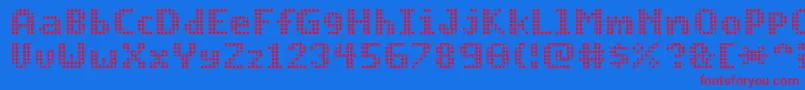 progbot Font – Red Fonts on Blue Background