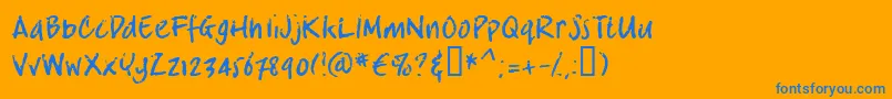 フォントCrosb – オレンジの背景に青い文字