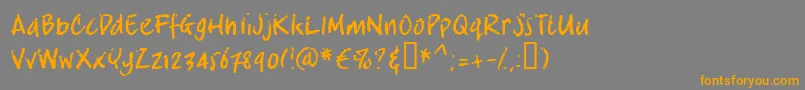 フォントCrosb – オレンジの文字は灰色の背景にあります。