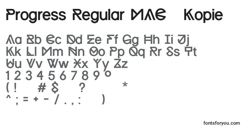 A fonte Progress Regular MAC   Kopie – alfabeto, números, caracteres especiais