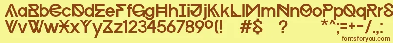 Progress Regular MAC   Kopie-Schriftart – Braune Schriften auf gelbem Hintergrund