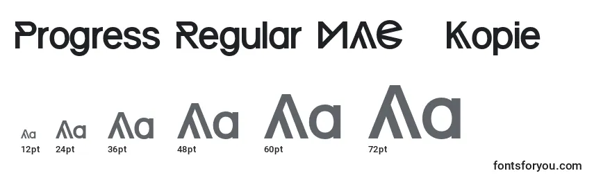 Größen der Schriftart Progress Regular MAC   Kopie