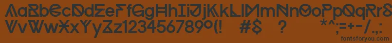 フォントProgress Regular WIN   Kopie – 黒い文字が茶色の背景にあります