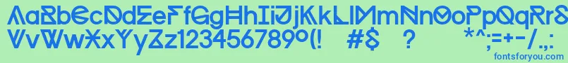 Progress Regular WIN   Kopie Font – Blue Fonts on Green Background