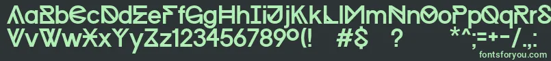 フォントProgress Regular WIN   Kopie – 黒い背景に緑の文字