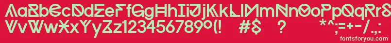 フォントProgress Regular WIN   Kopie – 赤い背景に緑の文字