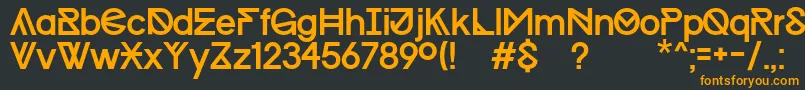 フォントProgress Regular WIN   Kopie – 黒い背景にオレンジの文字