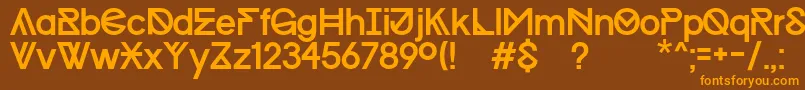 Progress Regular WIN   Kopie Font – Orange Fonts on Brown Background
