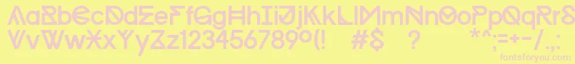 フォントProgress Regular WIN   Kopie – ピンクのフォント、黄色の背景