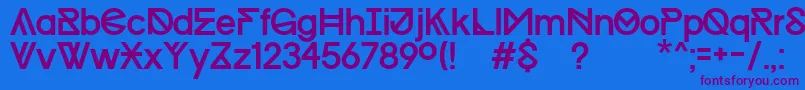 Progress Regular WIN   Kopie Font – Purple Fonts on Blue Background