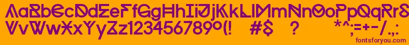 フォントProgress Regular WIN   Kopie – オレンジの背景に紫のフォント
