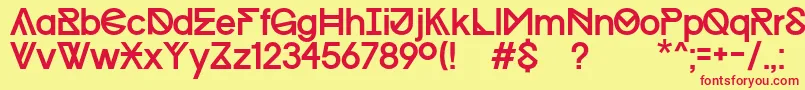 フォントProgress Regular WIN   Kopie – 赤い文字の黄色い背景