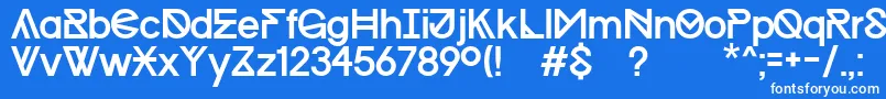 フォントProgress Regular WIN   Kopie – 青い背景に白い文字