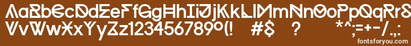 フォントProgress Regular WIN   Kopie – 茶色の背景に白い文字