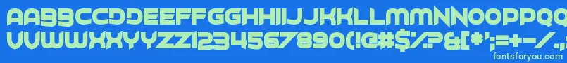 Project H Font – Green Fonts on Blue Background