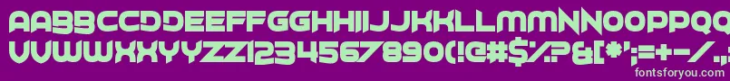 Project H Font – Green Fonts on Purple Background