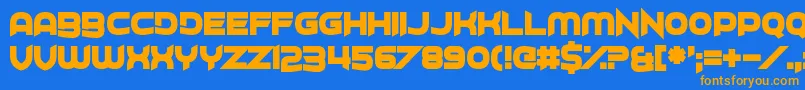 More about Project H Font Project H Font – Orange Fonts on Blue Background