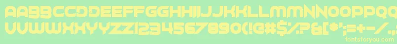 Project H Font – Yellow Fonts on Green Background