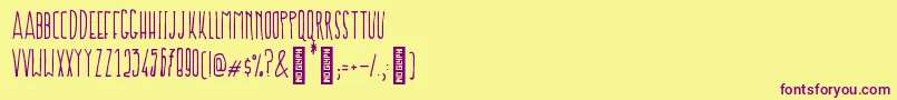 Prokopis Regular Font – Purple Fonts on Yellow Background