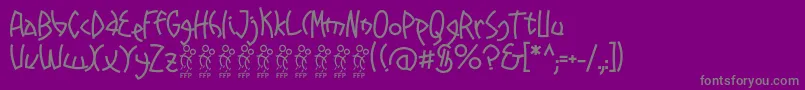 フォントPromenades font FFP – 紫の背景に灰色の文字