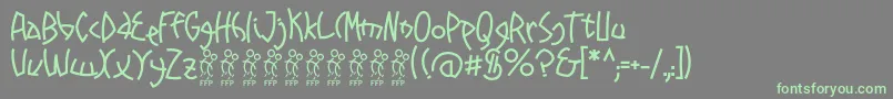 Promenades font FFP Font – Green Fonts on Gray Background