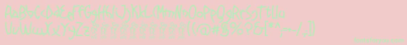 Promenades font FFP Font – Green Fonts on Pink Background