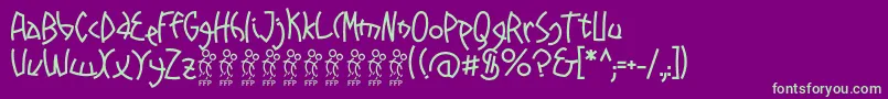 Promenades font FFP Font – Green Fonts on Purple Background