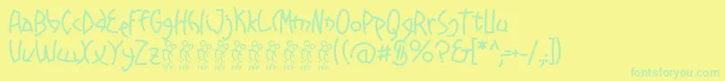 Promenades font FFP Font – Green Fonts on Yellow Background