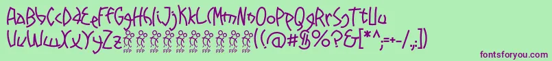 Promenades font FFP Font – Purple Fonts on Green Background