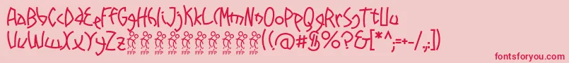 Шрифт Promenades font FFP – красные шрифты на розовом фоне