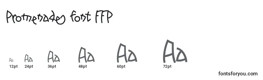Размеры шрифта Promenades font FFP