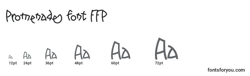 Promenades font FFP-fontin koot