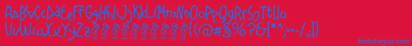 Шрифт Promenades font FFP – синие шрифты на красном фоне