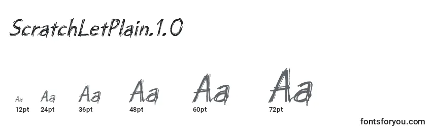 Размеры шрифта ScratchLetPlain.1.0