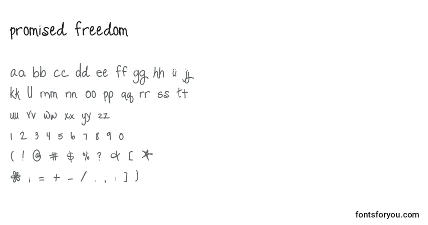 Schriftart Promised Freedom – Alphabet, Zahlen, spezielle Symbole
